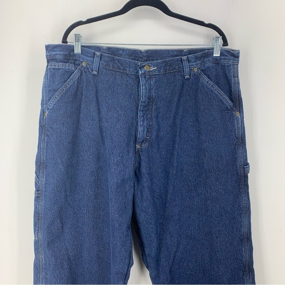Wrangler Mens 38x32 Fleece Lined Cargo Jeans Carpenter Utility Work Outdoor Warm - Picture 2 of 10
